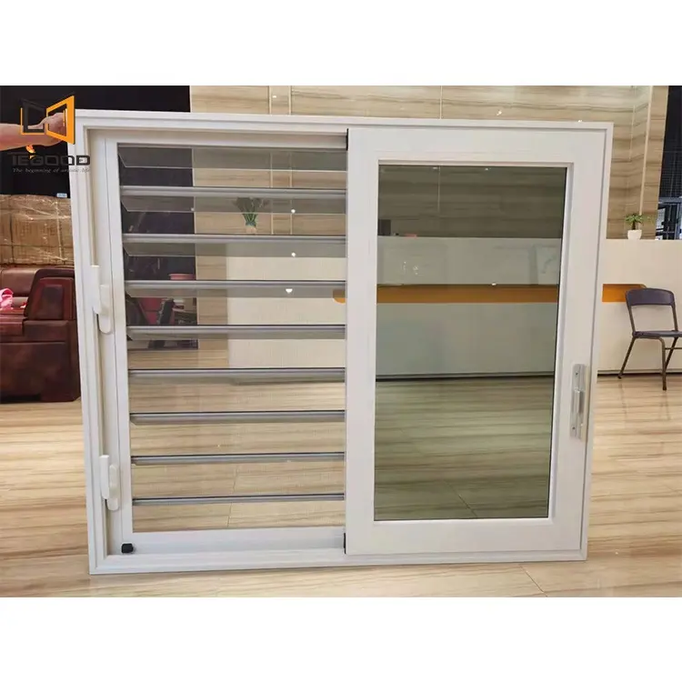 Modern Design White Durable UPVC Glass Rolling Shutter Sliding Window For Residential