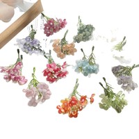Bunga Sutra Artifisial Model 110, Jepit Rambut DIY Kecil, Bunga Hydrangea, Aksesoris Rambut, Komponen Bunga Palsu, Buket Mini