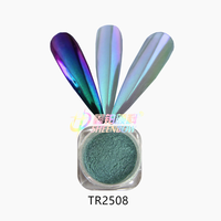 Poudre à ongles arc-en-ciel, Pigments chromés en vrac, Aurora, effet miroir, sirène, 1 boîte
