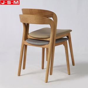 เก้าอี้ทานอาหารพนักพิงสูงโครงไม้โอ๊คขาวบุเบาะสำหรับบ้าน ร้านอาหาร - Product Image 3