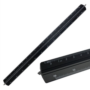 Fornitura di fabbrica 6 pollici 12 pollici 3 lati ingegneria del metallo triangolo architettonico righello in alluminio scala metrica regola triangolare - Product Image 6