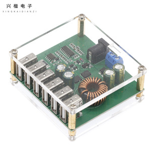 โมดูลแปลงไฟ Xingkai Electronics 6 พอร์ต USB DC Buck 12V 24V 36V เป็น 5V 8A สำหรับชาร์จในรถยนต์ - Product Image 1