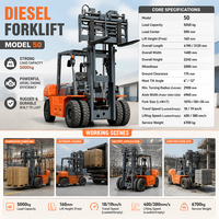 Chariot élévateur diesel 4x4 de 10 tonnes, tout-terrain, robuste, levage 6m, CE EPA pour chariot élévateur