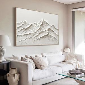 Pintura Texturizada Blanca al por Mayor, Arte Mural 3D, Montaña Nevada Abstracta, Lienzo para Galería, Diseño de Espacio para Hotel, Obra de Arte Mural - Product Image 5