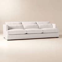Canapé 3 places en tissu blanc, coussin résistant aux taches, structure en bois massif, mobilier de maison, ensemble de canapés modernes