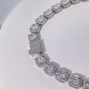 สร้อยคอเทนนิสเงินประดับเพชรคิวบิกเซอร์โคเนียเม็ดใหญ่จากเทียนหยู เจ็มส์ เครื่องประดับฮิปฮอปสุดเทรนดี้ - Product Image 3