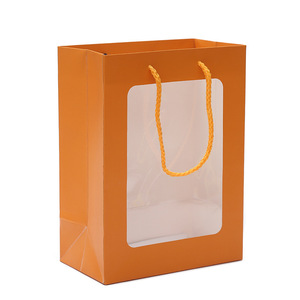 ถุงของขวัญใสแบบมีหน้าต่างสไตล์ <span class=keywords><strong>IG</strong></span> พร้อมหูหิ้วเชือก สำหรับอินฟลูเอนเซอร์ งานเทศกาล วันเกิด ร้านดอกไม้ บรรจุภัณฑ์กระดาษ - Product Image 3