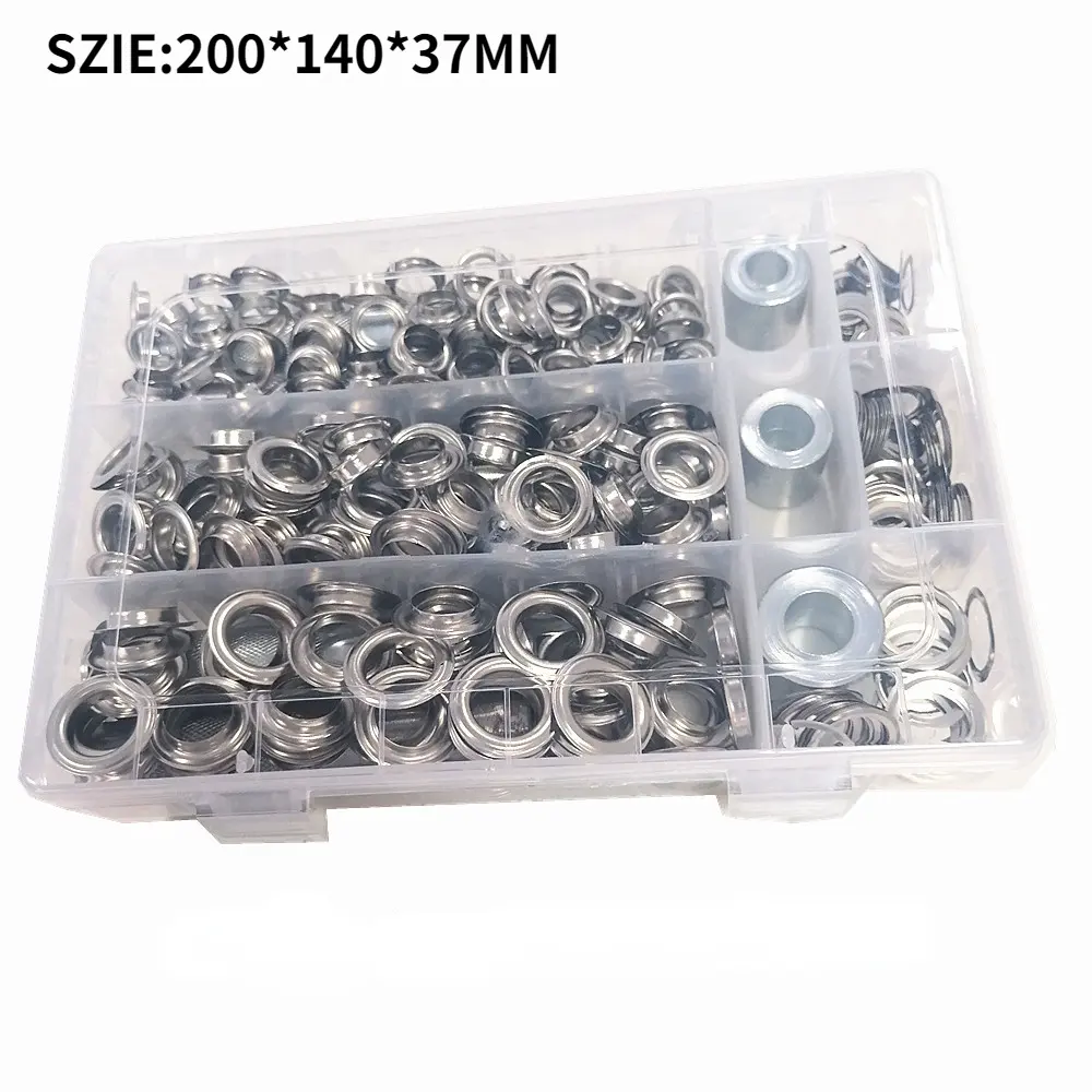 Inner diameter 10/12/14 mm 230 sets Mixed Air hole Tarpaulin combination set Metal eyelets with tools
