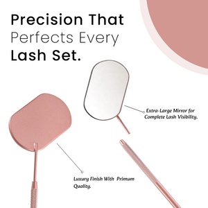 Rose Gold Eyelash <b>Mirror</b> For Lashes Inspection Wholesale Price Custom logo Lash <b>Mirror</b> with packaging - Product Image 2