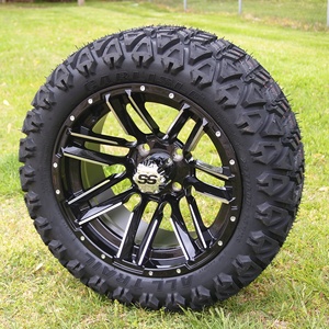 14 Inches Golf Cart Tire and <b>Wheel</b> 23x10-14 All Terrain Tires 14"x7" Moto Machined Black Aluminum 14 Inch Aluminum Golf Cart Whe - Product Image 1