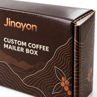 Boîte d'expédition personnalisée pour café, carton ondulé, emballage brun avec feuille de cuivre pour livraison au détail