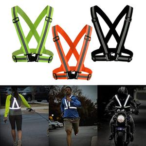 उच्च दृश्यता चिंतनशील सामग्री सुरक्षा बनियान स्ट्रैप ब्लैक चिंतनशील बेल्ट रात जॉगिंग अनुकूलन योग्य लोगो सुरक्षा उद्देश्य - Product Image 2