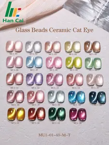 最新ガラスビーズ磁気キャッツアイネイルジェルポリッシュ48色高品質卸売キャットアイUVジェルマニキュア