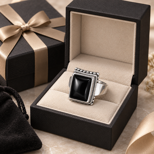 Massiver 925 Sterling Silber Lucifer <span class=keywords><strong>Ring</strong></span> mit Schwarzem Onyx Naturstein Handgefertigter Statement-<span class=keywords><strong>Ring</strong></span> TV-Show Schmuck - Product Image 5