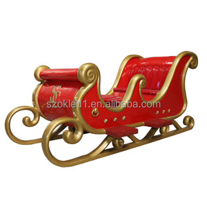 Maßgefertigte Dekorative Outdoor-Feiertagsdekoration für Vergnügungsparks, Einkaufszentren und Geschäfte: Weihnachtsmann-Schlitten aus Fiberglas - Product Image 6