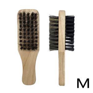 Brosse à barbe double face en poils naturels avec manche en bois pour nettoyer les cheveux coupés et les résidus de coiffure - Product Image 5