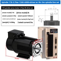 Kit de servomoteur à broche 178 198 265 avec driver ECF6, servomoteur AC à couple élevé de 1,5 à 7,5 kW pour centre d'usinage CNC