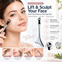 Gua Sha beauté du visage grattage baguette de Massage bâton magnétique Double tête applicateur de crème pour les yeux rouleau soins de la peau outils cadeaux