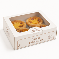 Boîte à tartelettes portugaises en carton blanc, emballage durable pour desserts, personnalisable avec logo, vente en gros pour boulangeries éco-responsables
