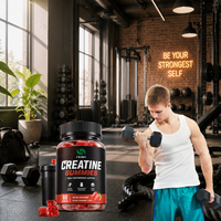 Gummies de créatine saveur fraise, marque privée OEM ODM, supplément nutritionnel sportif quotidien, logo personnalisé