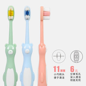 Brosse à dents en forme d'ours pour enfants, poils doux en nylon, pour usage domestique, couleur personnalisable disponible - Product Image 4