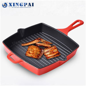 Équipement de restauration XINGPAI, batterie de cuisine <span class=keywords><strong>émaillée</strong></span>, couleur rouge, poêle carrée, grilles, poêles antiadhésives, poêle en <span class=keywords><strong>fonte</strong></span>, ensembles de batterie de cuisine - Product Image 3