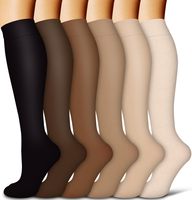 Haute Qualité Athlétique Opaque Voyage Cuivre Genou Haute Sports Compression Chaussettes Bas
