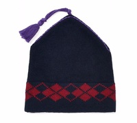 Vente en gros de chapeau d'hiver vintage en jacquard polyvalent et résistant au froid avec logo personnalisé chapeau d'activités de plein air en tricot avec glands pour le voyage