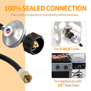 Tuyau de régulateur de propane basse pression de 6 pieds pour grils à gaz pour Weber Charbroil Heater Fire Pit-Most <span class=keywords><strong>LP</strong></span> Gas Compatible 25-250PSI - Product Image 3