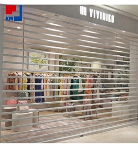 Volets roulants transparents en aluminium, polycarbonate, plastique PC, verre, cristal clair pour magasins commerciaux - Product Image 4
