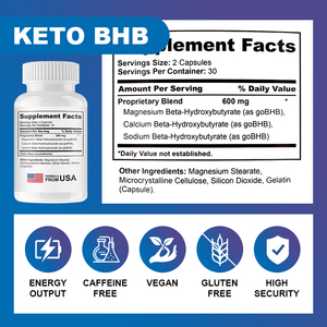 Cápsulas Keto BHB de Marca Privada, Suplemento para el Control de Peso y Energía, Sin Azúcar - Product Image 3