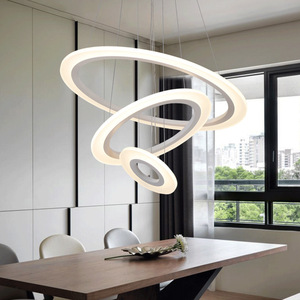 โคมไฟระย้าห้องนั่งเล่นสไตล์นอร์ดิก โมเดิร์น มินิมอล ปี 2024 ดีไซน์หรูหรา สวยงาม โดดเด่นด้วยไฟ LED วัสดุอะลูมิเนียมและอะคริลิก เหมาะสำหรับตกแต่งบ้าน - Product Image 3