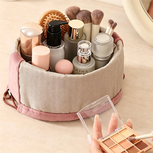 Bolsa Organizadora de Cosméticos de Gran Capacidad para Mujer, de Terciopelo y Poliéster, con Cierre de Cordón y Compartimentos con Letras, para Viaje - Product Image 2