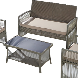Conjunto de Muebles de <span class=keywords><strong>Jardín</strong></span> Modernos para Exteriores, Terraza de Hotel o Villa, Sofá de Ratán - Product Image 3