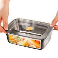 Lonchera Ecológica Cuadrada de Acero Inoxidable de 1500 ml, Apta para Microondas, Hermética y Libre de BPA, Disponible en Nuestro Almacén de EE. UU.