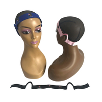 Bonnet en Soie Double Couche Personnalisable avec Bande de Contrôle des Bords et Attache Extra Large pour Perruque