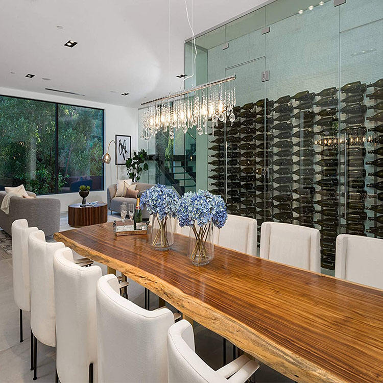 Glass Wine Wall In Dining Room Dining Room Built In Wine Shelves