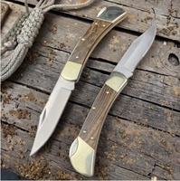 Haute qualité classique 110 extérieur pliant chasse couteau de poche en laiton manche en bois lame en acier inoxydable pour Camping-vente en gros