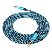 Haute qualité 3.5mm fil Audio tressé tête métallique mâle à mâle ligne câble AUX 1M 3FT câble en Nylon