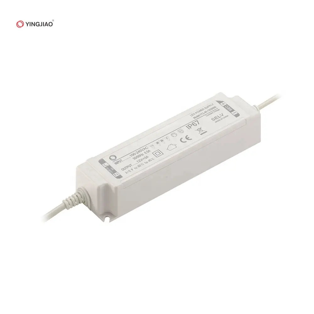 Yingjiao Factory LED Lights Power Supply IP67 Constant Current 500mA 700mA 1050mA 1400mA Waterproof Led Driver