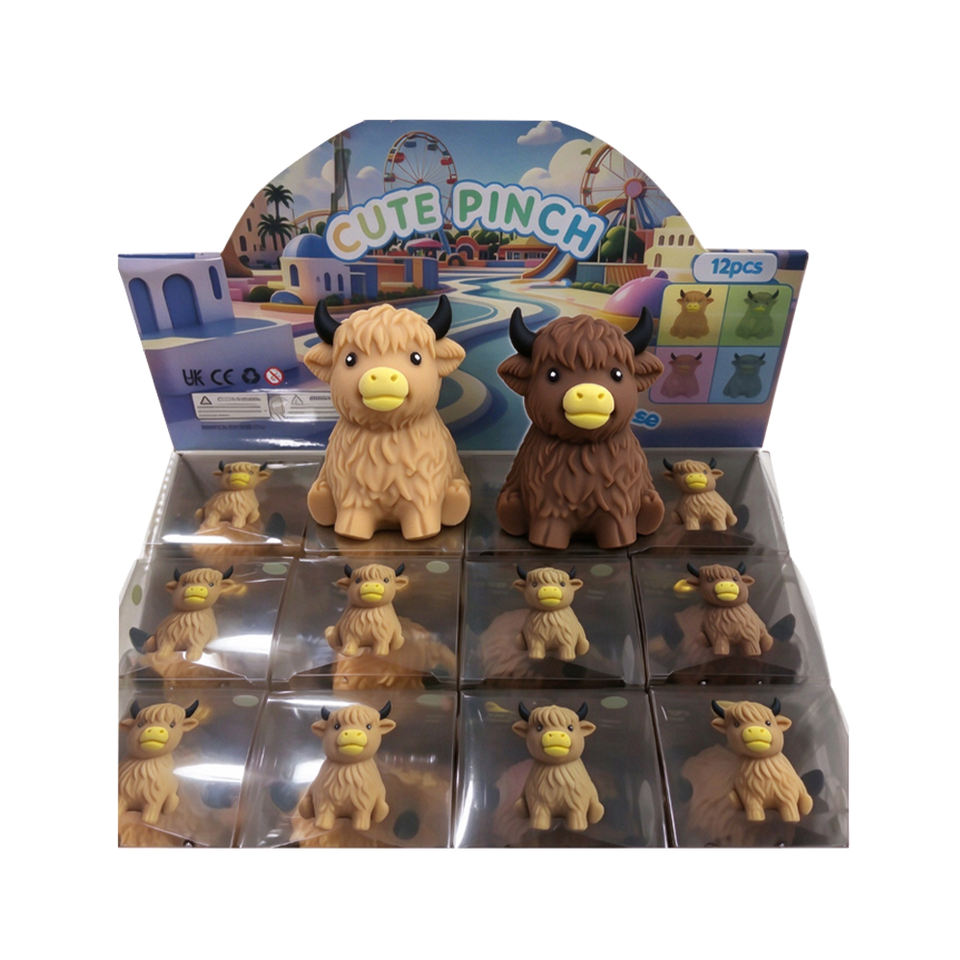 USA Wholesale Cartoon Crunchy Squishy Highland Cow Cute Animal Cattle ...