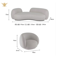 Canapé de style français moderne, luxe léger, tissu et cuir, pour salon, meubles fabriqués en Chine