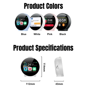 Réveil intelligent rond en plastique avec affichage LED, batterie rechargeable intégrée, chargement USB, pour utilisation sur table de salon - Product Image 4