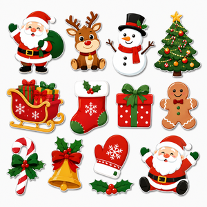 Aimants de réfrigérateur de Noël, décorations magnétiques pour réfrigérateur, autocollants magnétiques personnalisés pour souvenirs touristiques écologiques et durables - Product Image 3