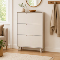 Meuble à chaussures rotatif en bois, style crème français moderne, simple ou double couche, pour entrée de maison
