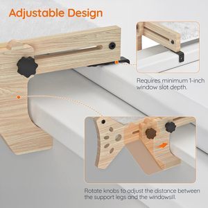 <span class=keywords><strong>Hamaca</strong></span> <span class=keywords><strong>para</strong></span> gatos resistente ajustable con marco de madera, percha <span class=keywords><strong>para</strong></span> ventana de gato, cama <span class=keywords><strong>para</strong></span> ventana de gato con asiento de felpa, soporta hasta 40 LB - Product Image 5