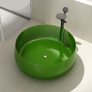 שקוף שרף אמבטיה בצבע קריסטל זכוכית ביתי עצמאי קטן שטוח דק קצה אווז מעגל עגול אמבטיה - Product Image 5