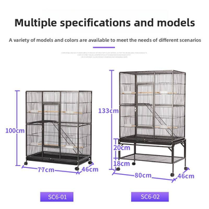 <span class=keywords><strong>Gabbia</strong></span> per Uccelli Multifunzionale di Grande Capacità, Costruzione <span class=keywords><strong>in</strong></span> Metallo Ecologica per Uso Interno ed Esterno, Alloggio per Volatili - Product Image 3