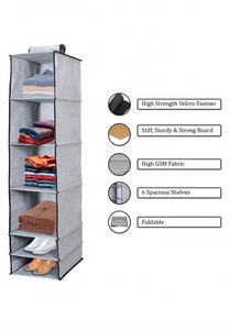 Fabric Foldable Hanging and Portable Storage Bag With 6 Layers of Non-woven Fabric for Wardrobe Organization <b>Clothes</b> Storage - Product Image 4