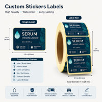 Étiquettes autocollantes en rouleau pour sérum en poudre lyophilisée, logo personnalisé imprimé, vinyle imperméable résistant aux basses températures, pour flacons en verre de 3 ml et 10 ml